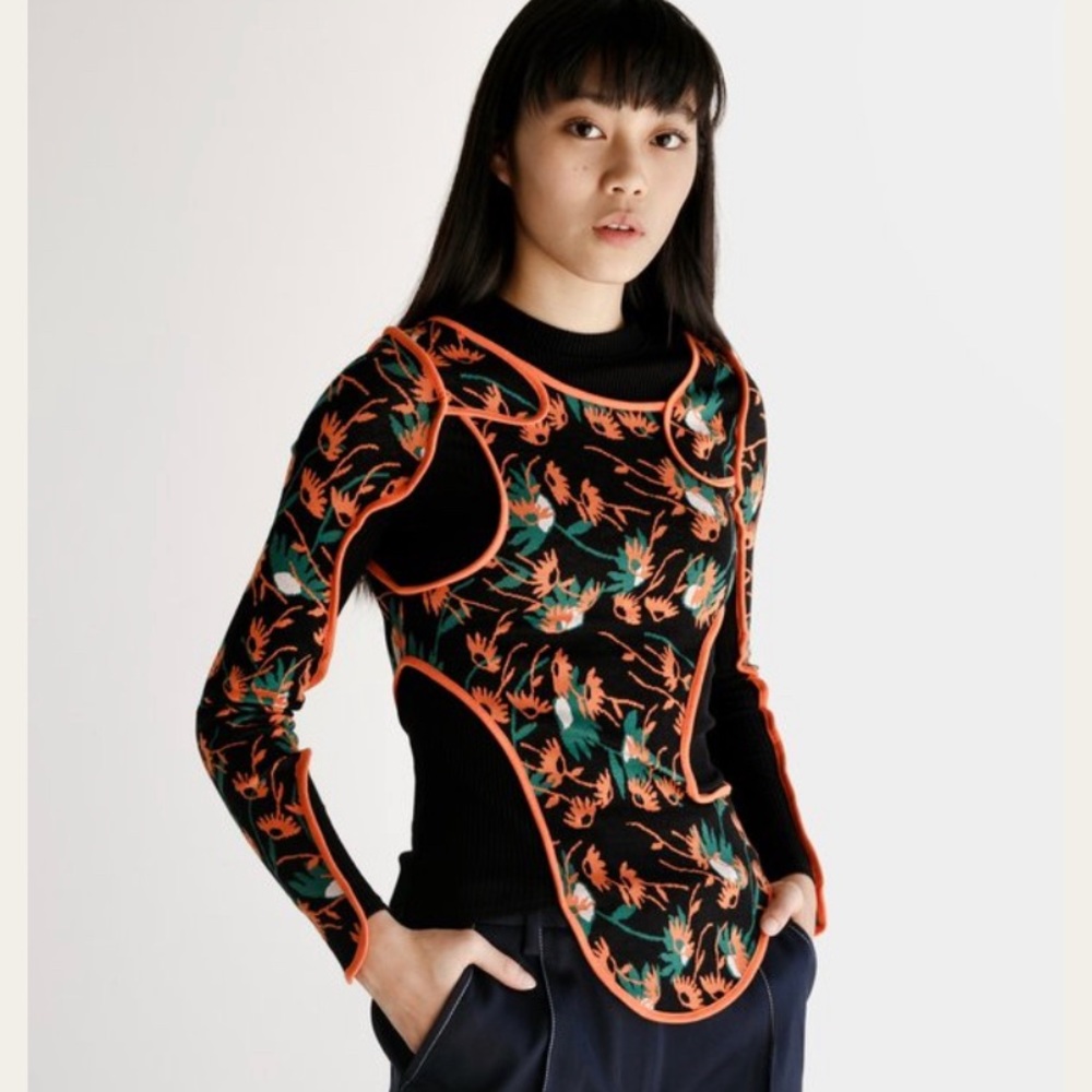 ISO Eckhaus Latta floral Patchwork drip top